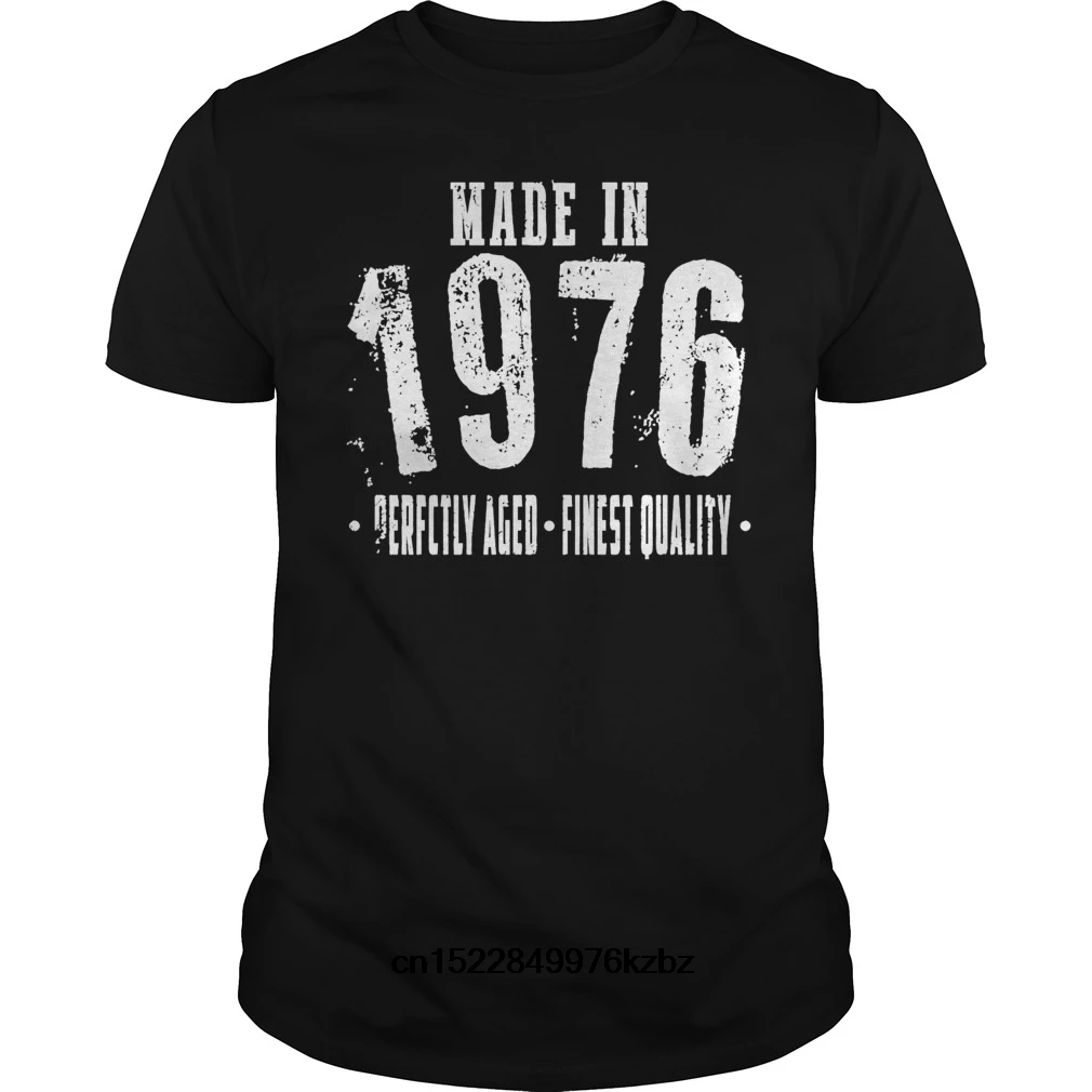 Забавные Для мужчин футболка женщин новинка 1976 с днем рождения год на день крутая