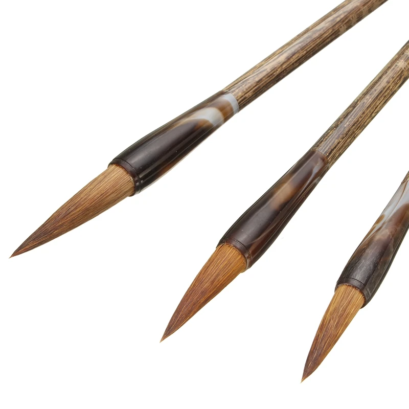 3 шт. размера китайская Ручка для письма набор кистей каллиграфии Волчья