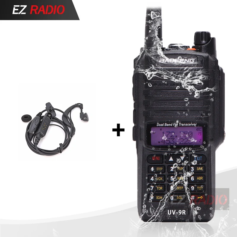 Add headset Baofeng 8 W радио UV-9R Водонепроницаемый IP67 Walkie Talkie 10 км Baofeng UV-XR GT-3WP UV-5S UV-5R WP Long Range радио для охоты - Цвет: Add headset