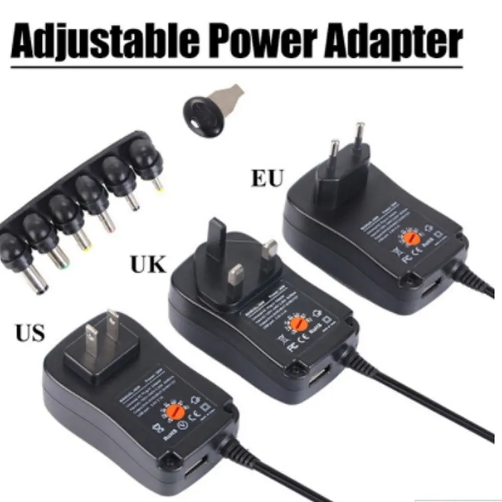 30W Power Supply Universal Adapter AC/DC 3V/4.5V/6V/7.5V/9V/12V 1.5A Adjustable