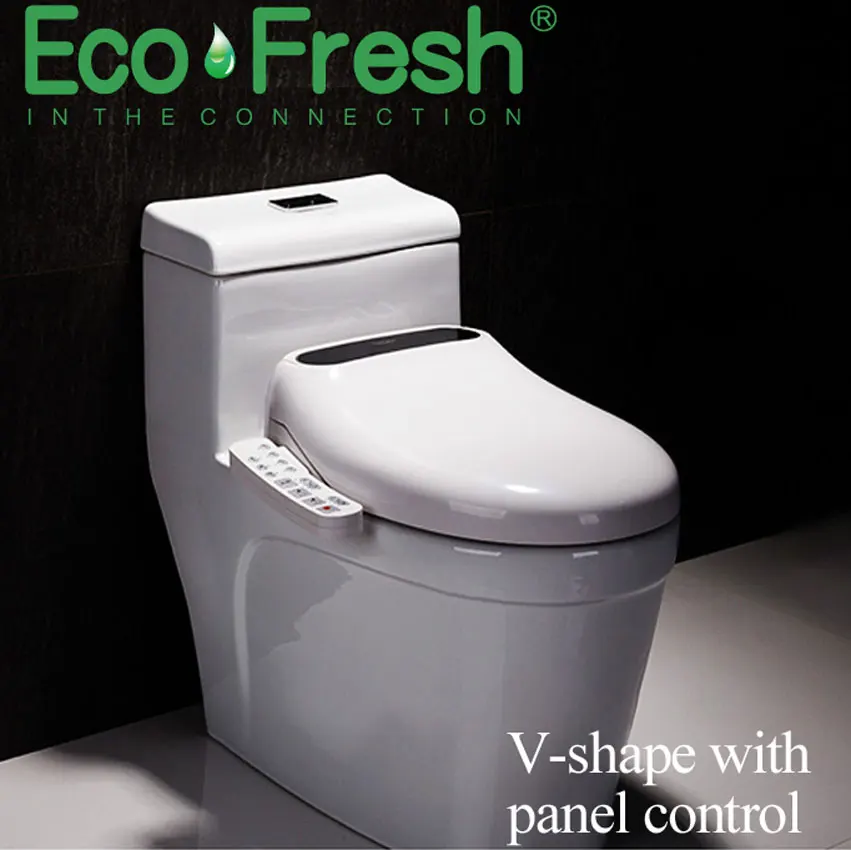 Ecofresh светодиодный светильник для туалета ed Smart удлиненный U сиденье для унитаза Электрический биде крышка с подогревом светодиодный светильник для мытья сухой массаж для женщин и детей