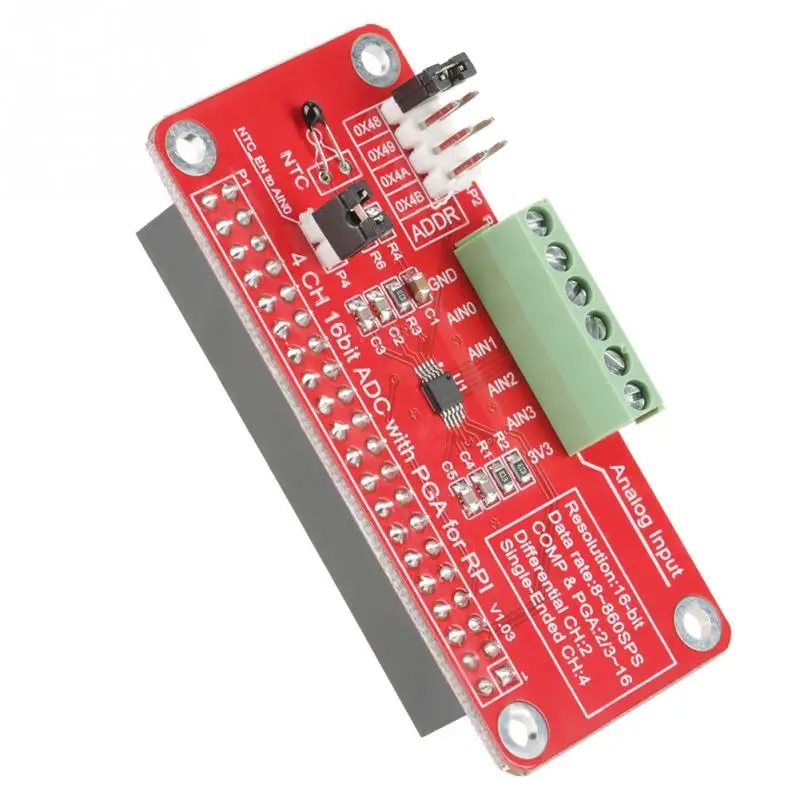 Модуль ADC 16 битный ADS1115 аналоговый в цифровой модуль преобразователя для Raspberry Pi