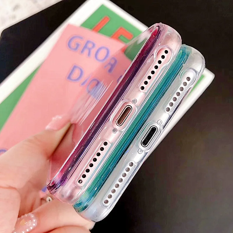 

Luminous Neon Sand Water Liquid Quicksand Phone Case For iPhone 8 Case 6 6s 7 Plus XS Max XR Soft Silicone Glitter Liquid Cover