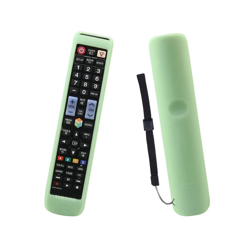 green only case Чехлы для samsung BN59-01178W AA59-00652A AA59-00594A AA59-00582A HDTV дистанционного Управление SIKAI силиконовый защитный чехол с защитой от потери - Цвет: green only case