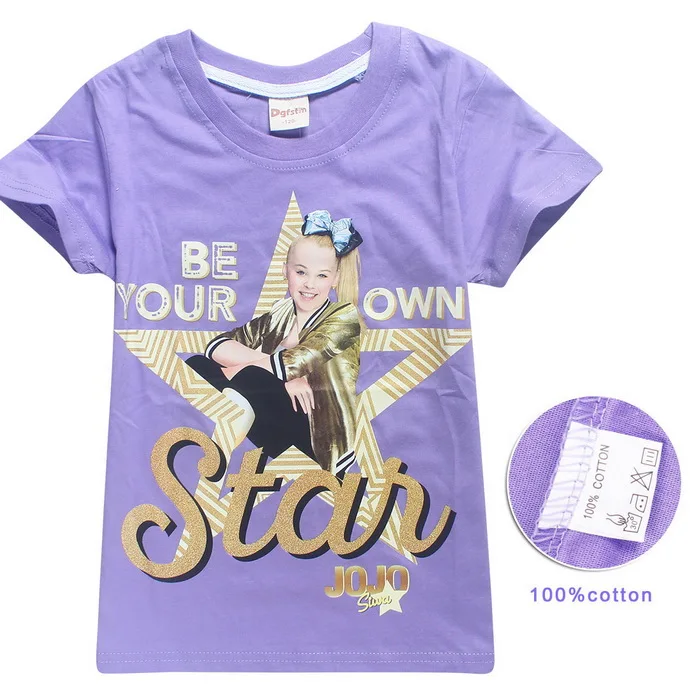 Новая детская летняя футболка для девочек и мальчиков одежда jojo siwa с короткими