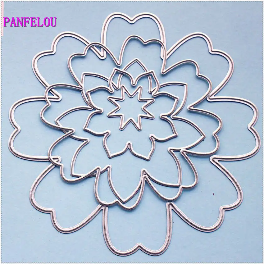 PANFELOU металлическое ремесло великолепные большие цветочные бумажные высекальные