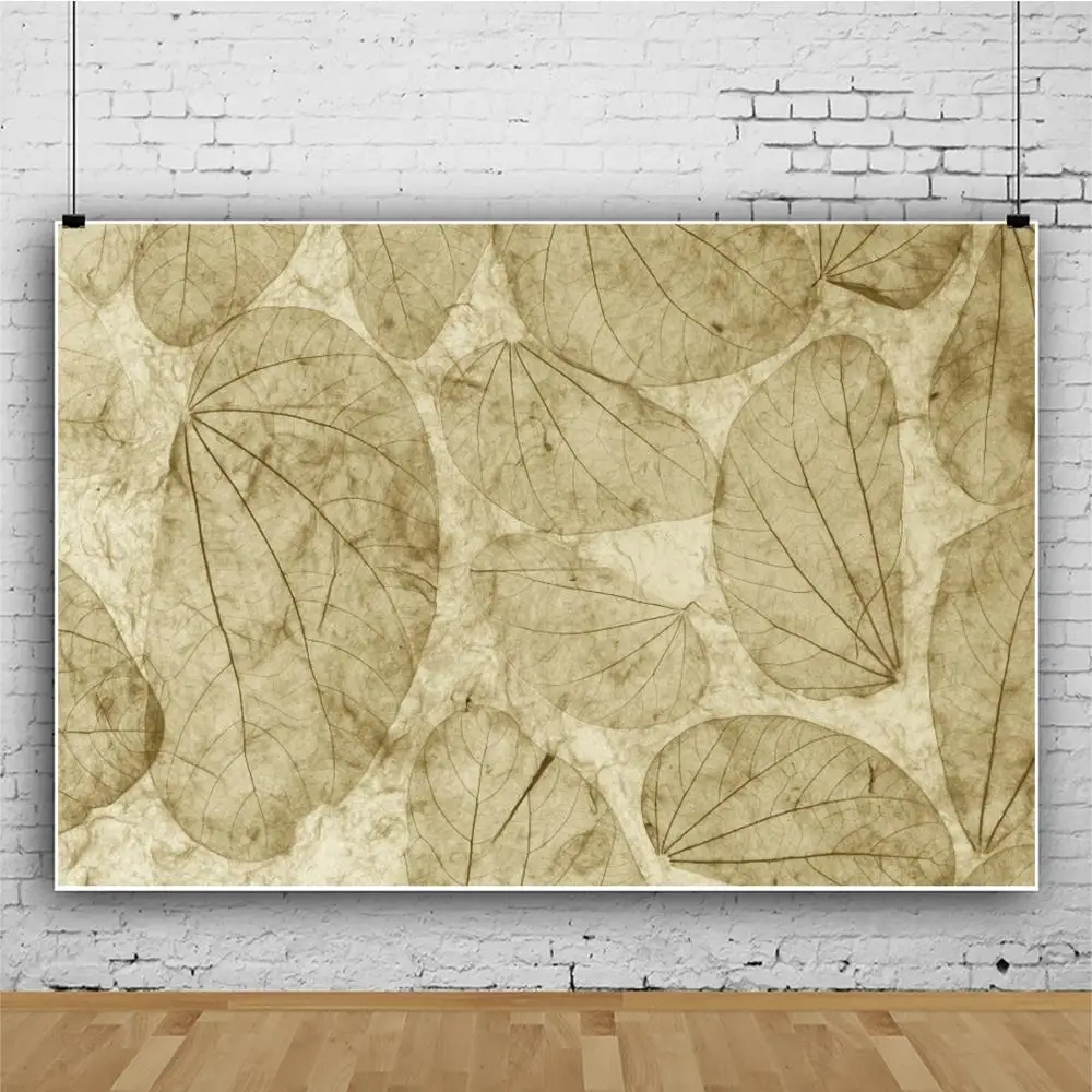 Laeacco Vinyl Backdrops For Photography Fallen Leaves Old Vintage Style Pattern Texture Wallpaper Photo Backgrounds Photocall |