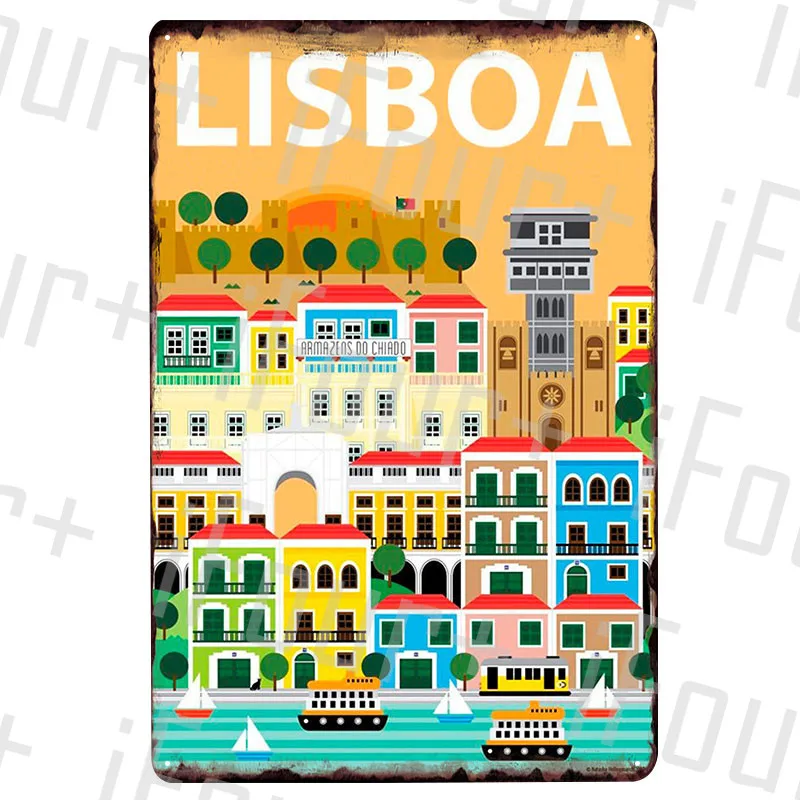 1 New City Plaque Metal Vintage Metal Signs Home Decor Vintage Tin Signs Pub Home Decorative Plates Metal Sign Wall Plaque Metal - Цвет: 1