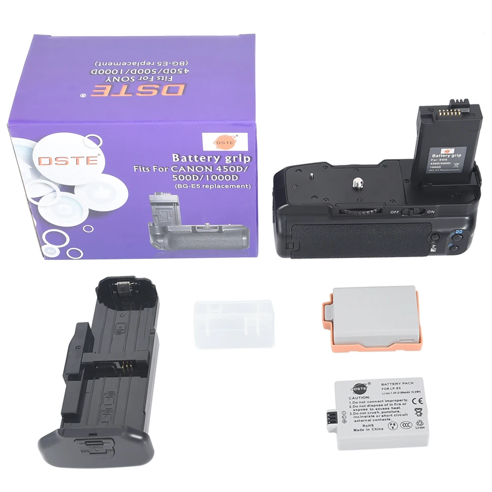 Батарейный отсек DTE для цифровой зеркальной камеры Canon EOS 450D 500D 1000D комплект из 2