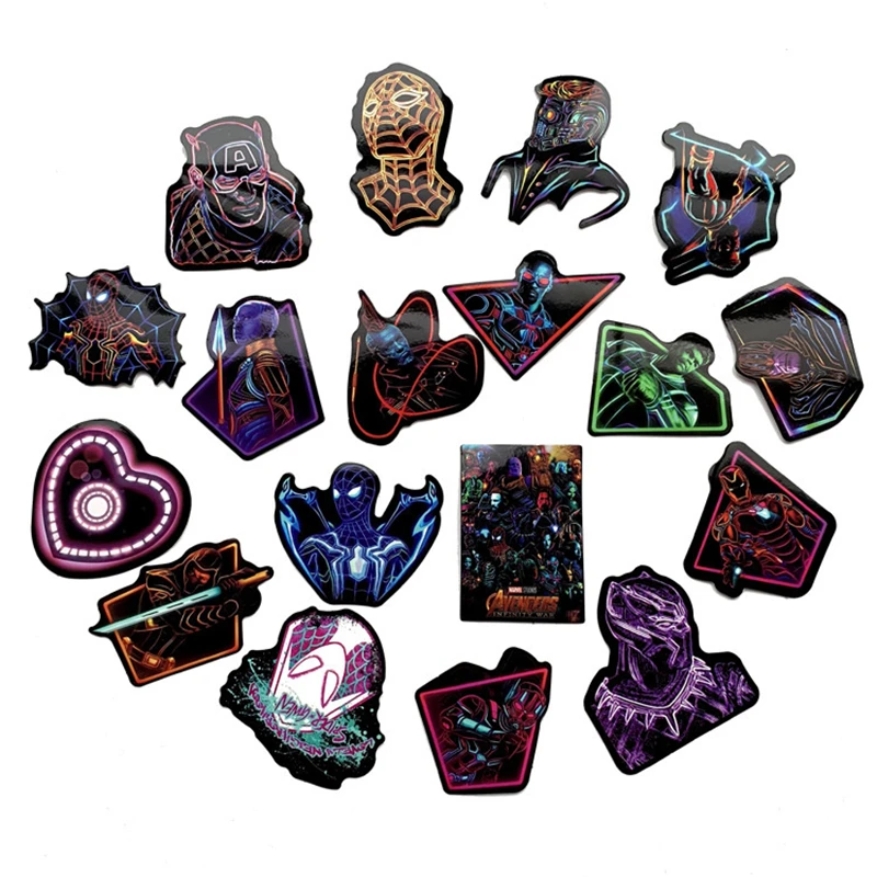 Неон 50 шт. супер стикеры героев Марвел наклейка &quotМстители&quot бомба скейтборд
