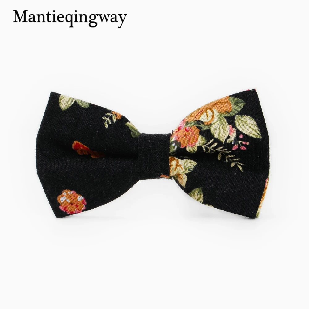 Mantieqingway мужской цветочный галстук бабочка с бантом Свадебный тонкий воротник