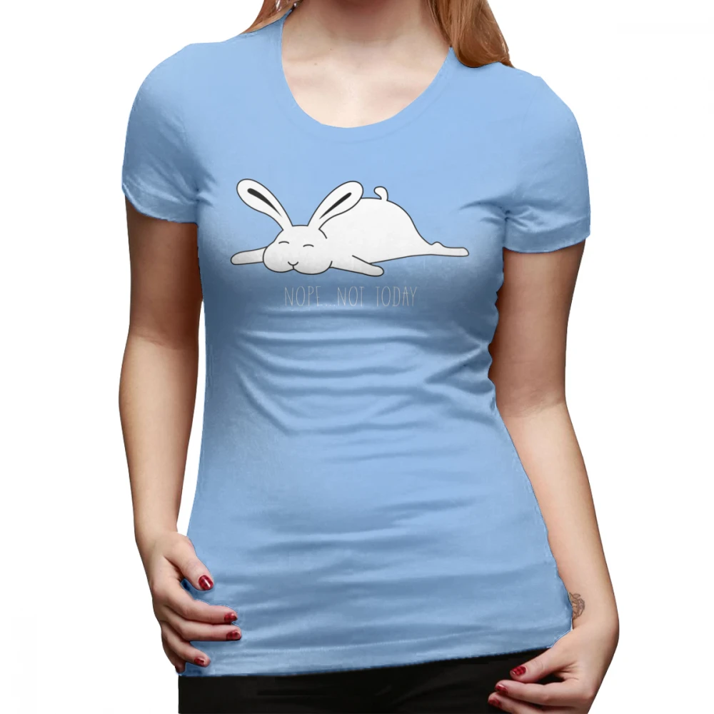 Not Today футболка Nope-Not Today-Bunny футболка большого размера с коротким рукавом женская футболка с принтом и круглым вырезом хлопковая женская футболка - Цвет: Небесно-голубой