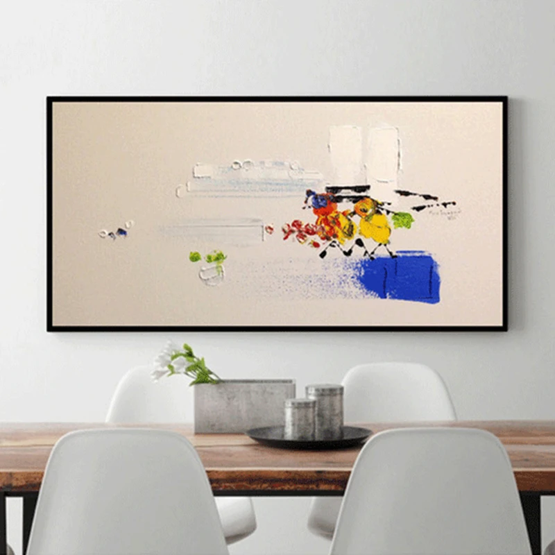 HAOCHU большая картина акварельный абстрактный пейзаж уникальное искусство холст