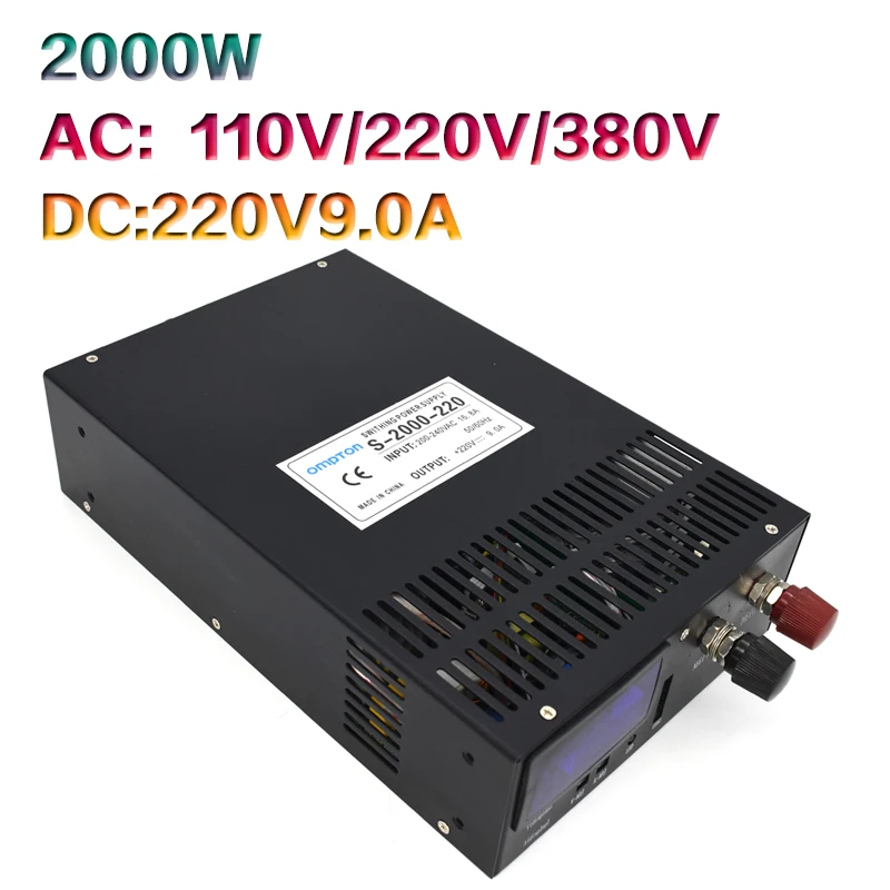 

220V2000W high power switching power supply 0-220V with digital display motor motor power supply S-2000-220