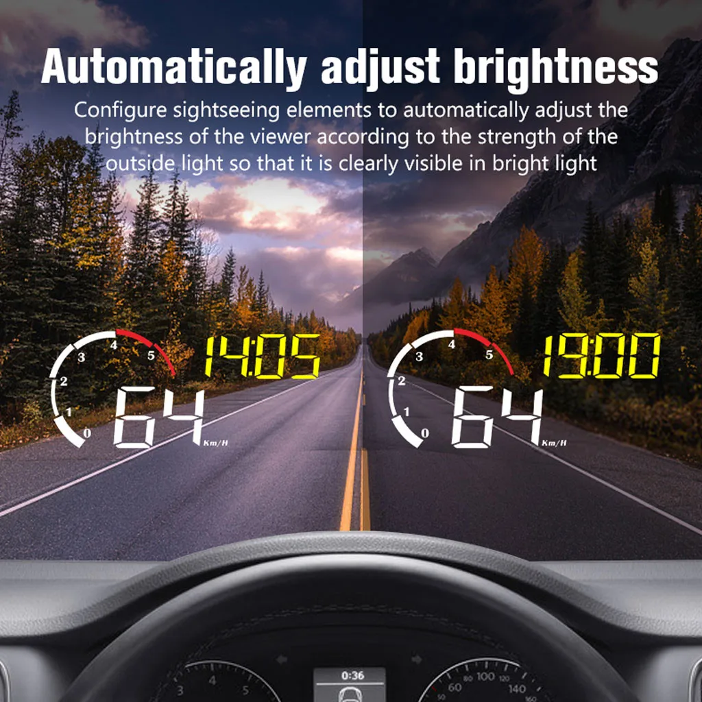 Автомобильный HUD Дисплей 5 дюйма A8 дисплей 4 D2000 OBD2 светодиодный сканер лобового
