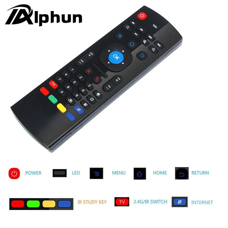 Alphun MX3 подсветка 2 4G беспроводной пульт дистанционного управления воздушная мышь