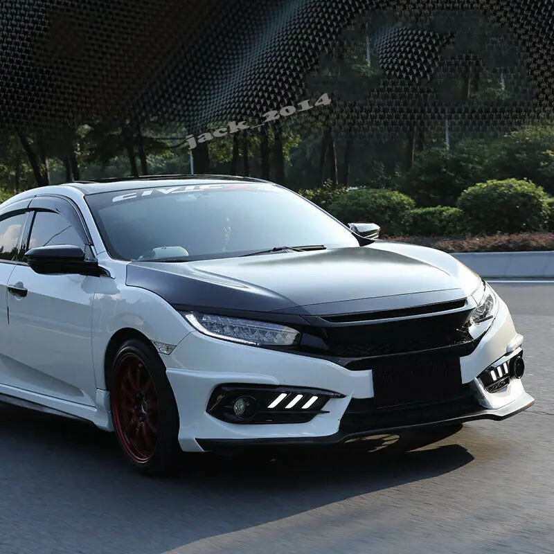 Автомобильный капот из углеродного волокна модифицированный стикер для Honda Civic