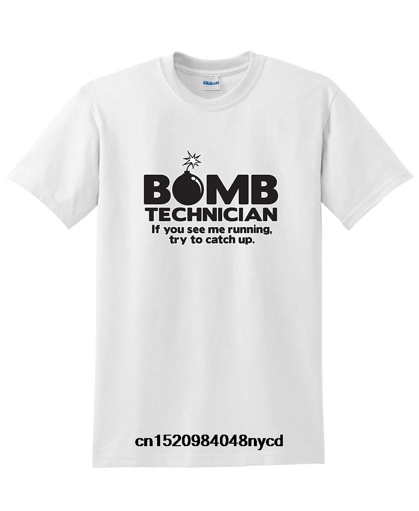 Возьмите Забавные футболки бомба техник если вы видите меня Бег пытаются догнать