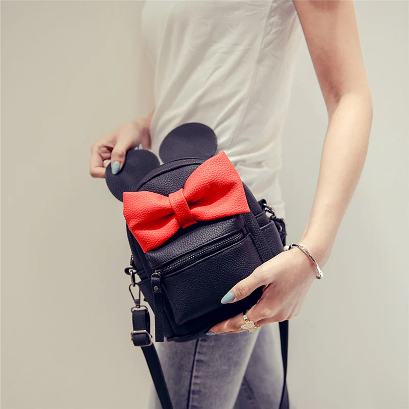 

2016 Small Two Ways Dress New Cute Women Backpack Bow Mini Backpack Bags School Bags Leather Bag Backpack
