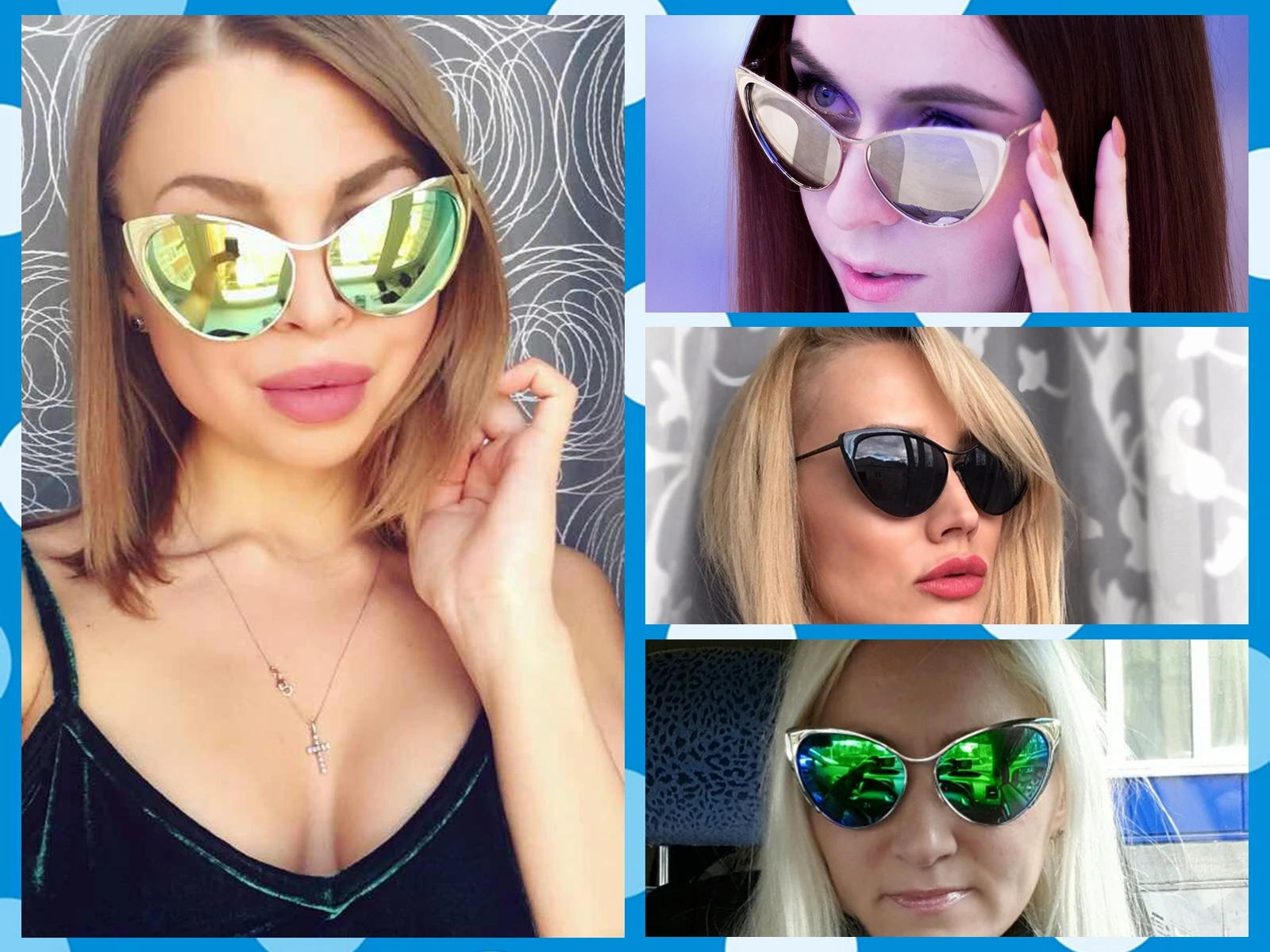Солнечные очки Cateye женские зеркальные солнцезащитные дизайнерские|gafas de sol mujer|cateye sunglasses womenmirrored women |