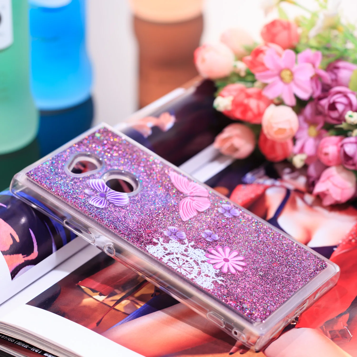 Bling Glitter For coque SONY Xperia XA2 XA1 Ultra XZ XZS XZ1 XZ2 L1 L2 Plus Premium G8142 Compact case Crystal Quicksand |