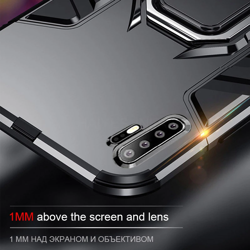 Luxury Armor Cases On The For Huawei P30 Pro P20 Lite Shockproof Cover Car Magnetic Stand Ring Bumper Case |