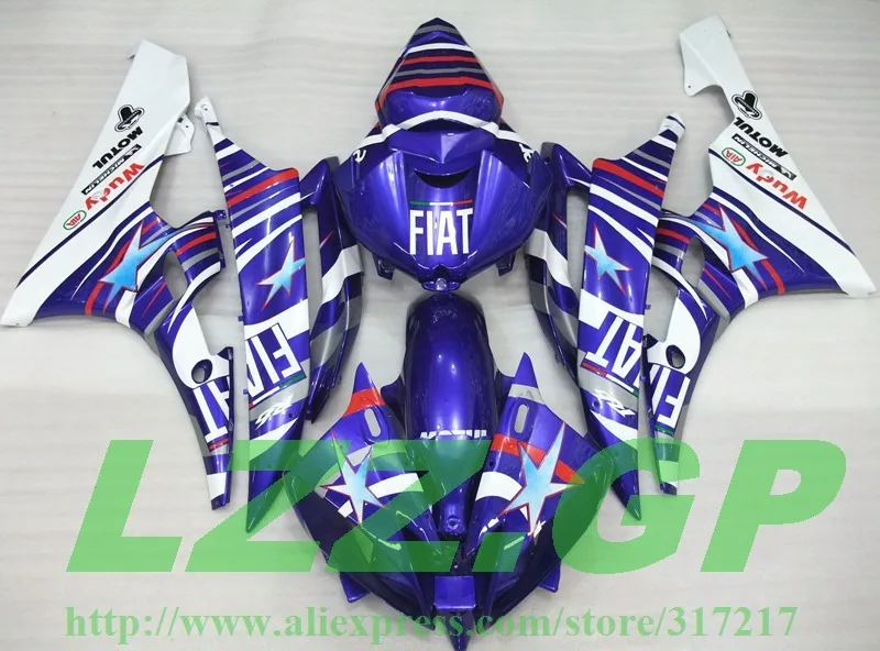 

Injection Blue Black fairing kit for YAMAHA YZF-R6 06-07 YZF R6 06 07 YZF 600 R6 2006 2007 #stars motorcycle fairing parts