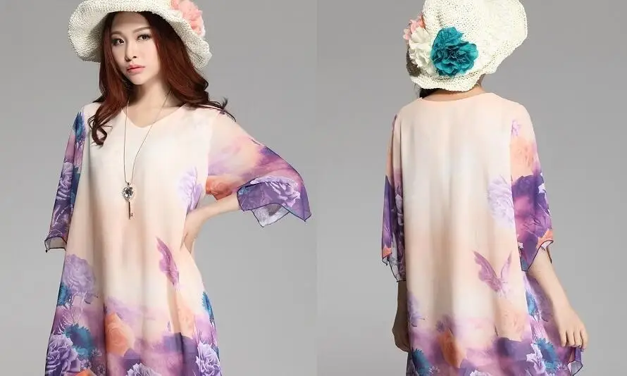 2016 лето богемной платье для женщин плюс большой размер цветочный печати