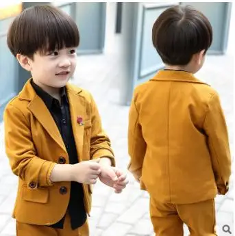 as picture Коллекция года, деловой костюм для мальчиков на свадьбу зимняя модная классическая детская одежда комплект из 2 предметов: куртка+ штаны, одежда для маленьких мальчиков, От 2 до 8 лет - Цвет: as picture