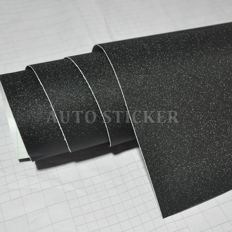 Черная глянцевая пленка со сверкающим эффектом "бриллиант". Гибкая и матовая наклейка на автомобиль размером 10/20/30/40/50 х 152 см с технологией "безвоздушного" нанесения.