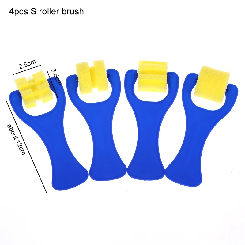 4pcs S roller brush Граффити художественные принадлежности для рисования школьные канцелярские принадлежности поворачивать, вращать губку пены живопись Роликовые щетки - Цвет: 4pcs S roller brush