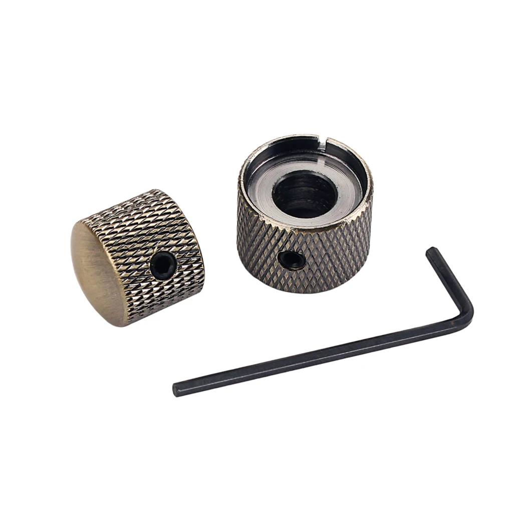 Double Layer Electric Guitar Tone Volume Control Stacked Knob Button with Wrench for Lovers Bronze | Спорт и развлечения