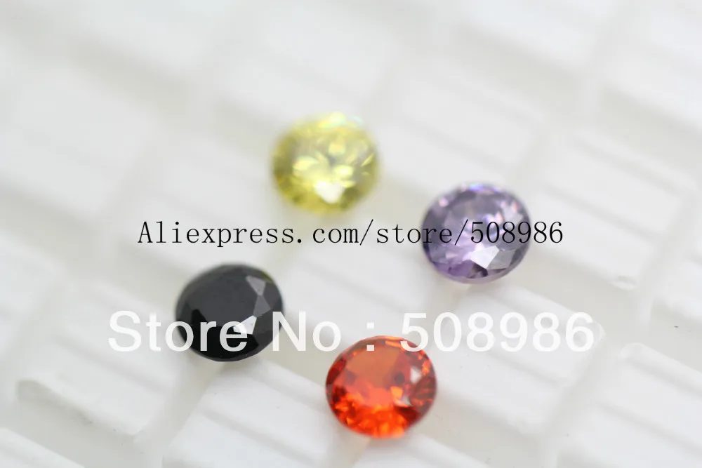 120 шт./лот 5 мм Черный Оранжевый Желтый Фиолетовый bling CZ камни ассорти плавающие