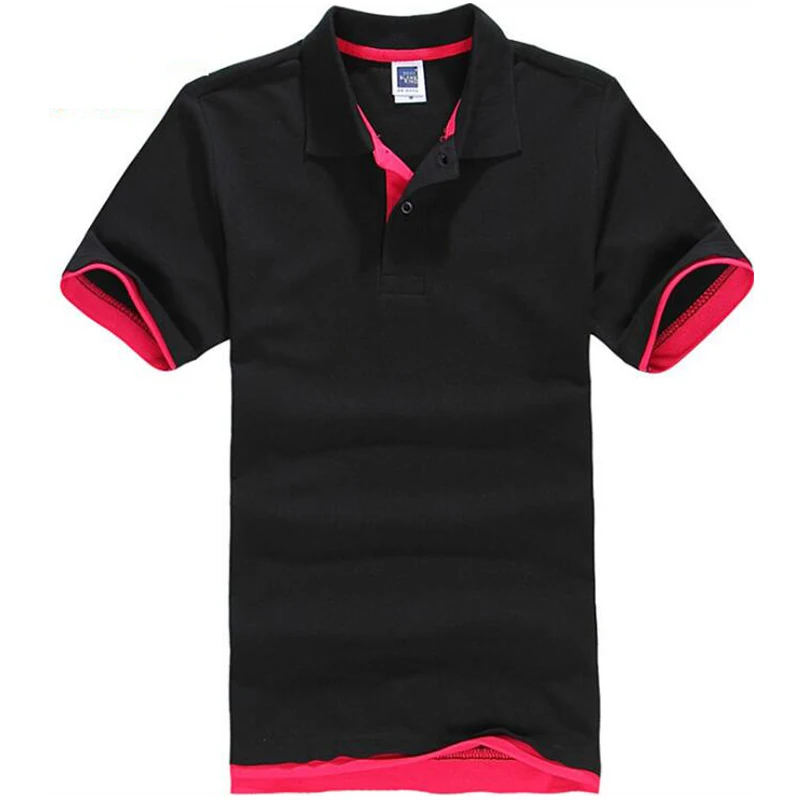 black with red Футболка мужская новая летняя хлопковая дышащая футболка camisetas hombre мужская повседневная теннисная футболка с коротким рукавом футболка верхняя одежда - Цвет: black with red