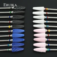 eruika 20 types ceramic nail drill bit rotary burr nail milling cutter manicure pedicure drill machine accessory nail art tools