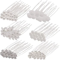 100 pieces wedding bridal hair pins flower crystal rhinestone hair pins hair accessories for weddingprom party