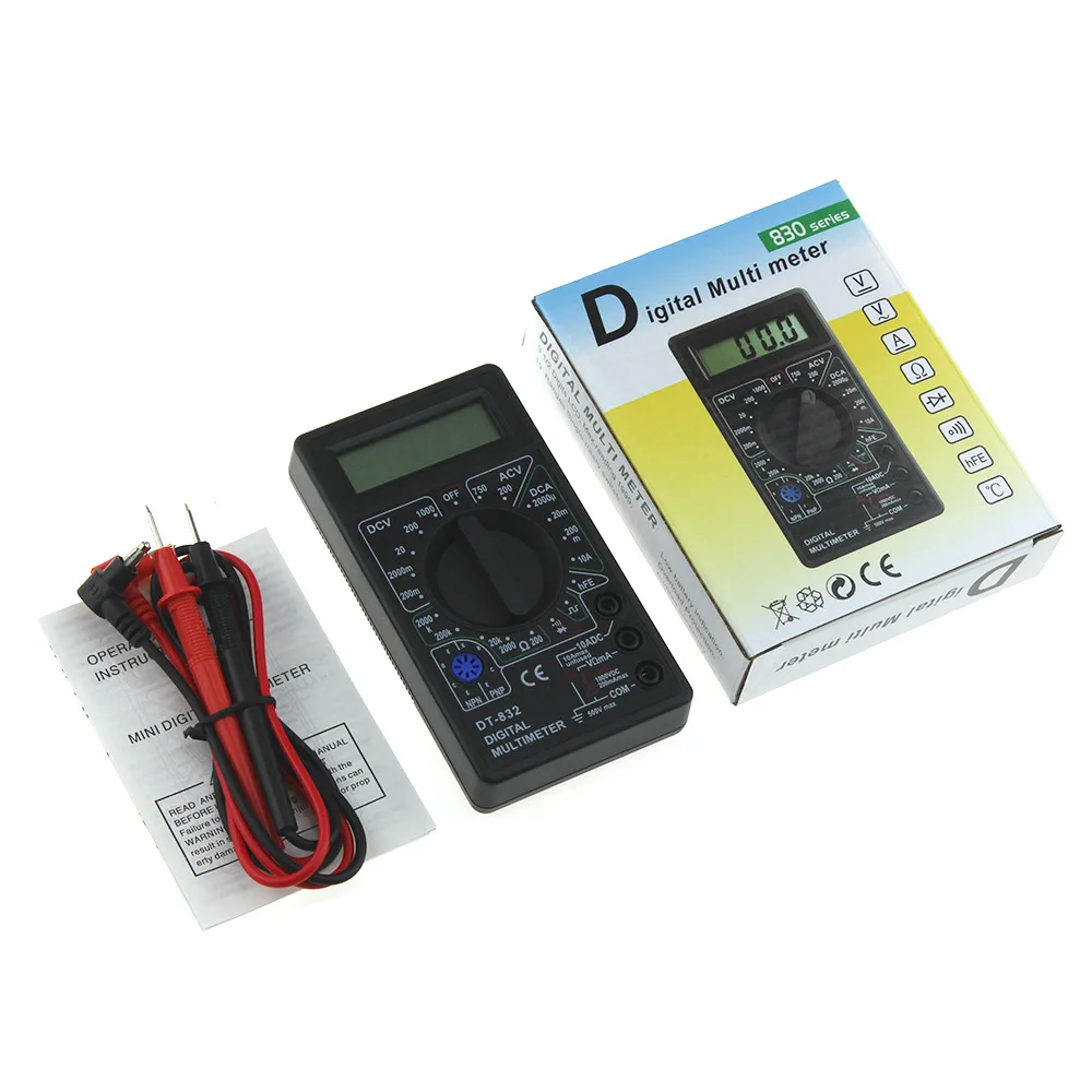 NOVFIX DT832 Цифровой мультиметр ЖК-дисплей AC/DC вольтметр Ампер метэ ом Тестер