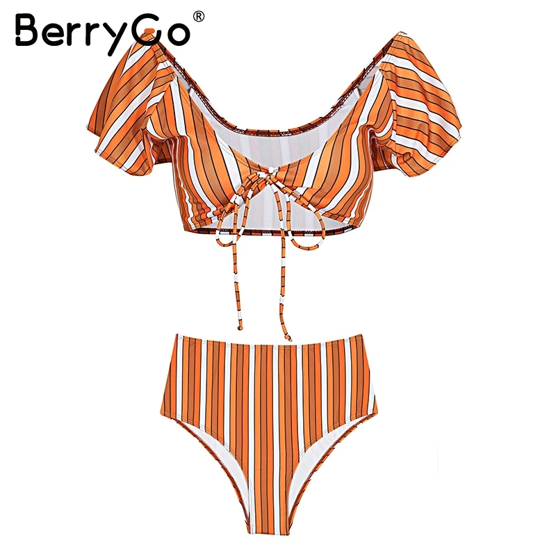 BerryGo сексуальный леопардовый принт купальники для женщин из двух частей на