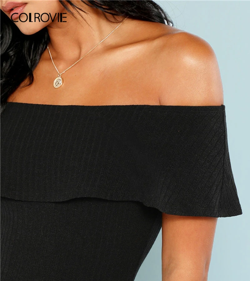 Женское трикотажное боди в рубчик с открытыми плечами|Боди| |