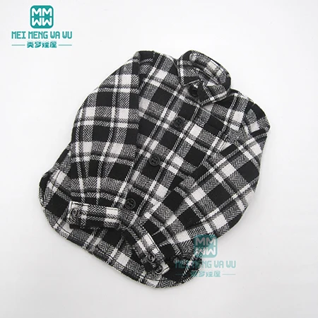 BJD dolls clothes for 43cm 1/4 BJD accessories fashion plaid shirt red, green, black - Цвет: JPy4--007--D