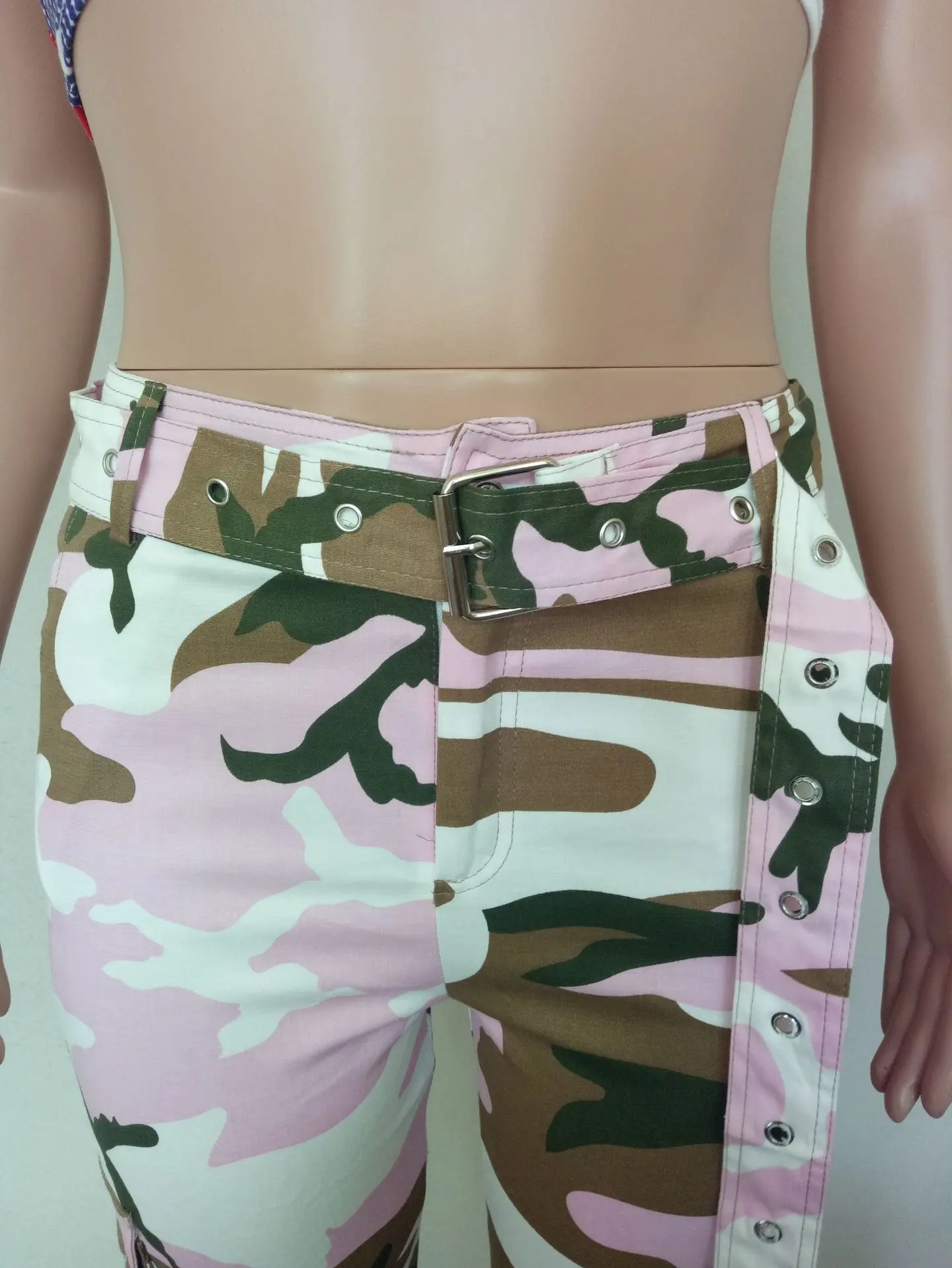 Summer Casual Camouflage Cargo Pants 2018 Fashion Ruffles High Waist Woman Long Military Harem Trousers Pantalon | Женская одежда