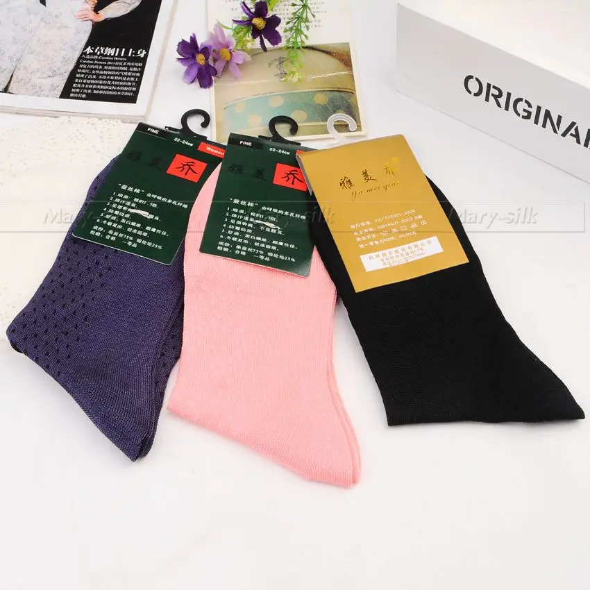 3 пары женские шелковые носки до середины икры|silk socks|silk socks womenwomens silk |