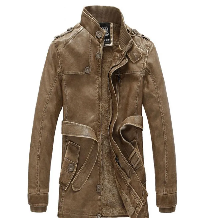 Осенне-зимняя новая мужская куртка из искусственной кожи в японском стиле с