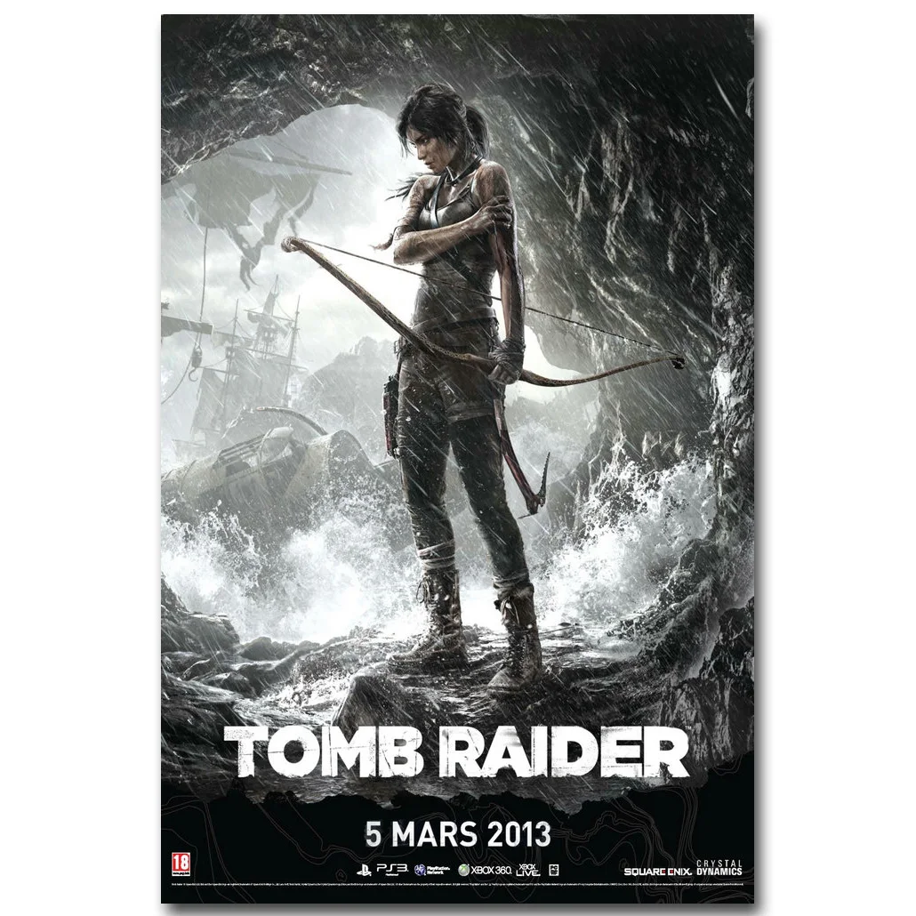 Lara Croft Rise Of The Tomb Raider художественный постер из шелковой ткани с принтом 13x20 24x36
