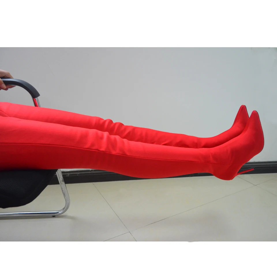 Luchfive/пикантная обувь брюки из эластичной ткани облегающие высокие сапоги для