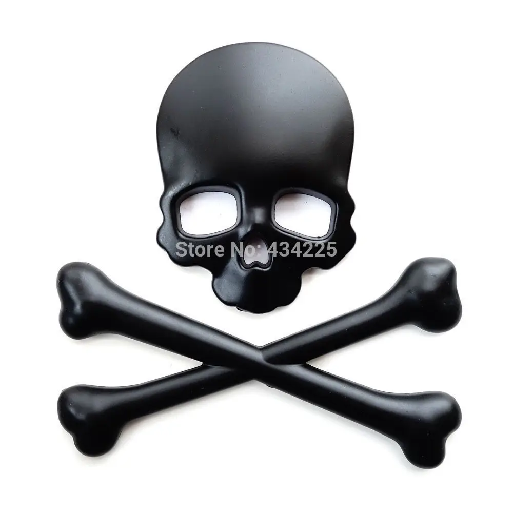 

Car motorcycle Auto Logo 3D Metal Emblem Badge Decals Skeleton Skull Bone (Color: Black/gold/silver)