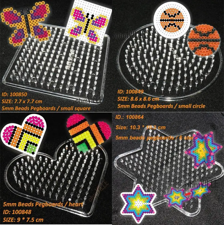 100869 Pegboards для 5 мм Perler Хама бусины плавленые бусины узоры~ большие круглые Peg доска