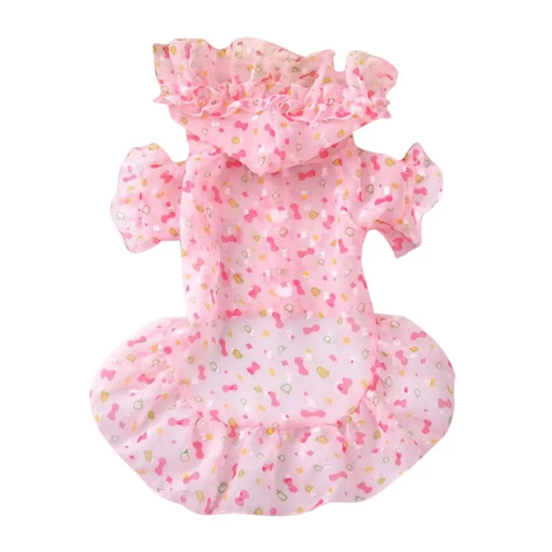 Summer Sun Protection Hoodies Dog Dress Transparent Skirt Cute for Small Medium Cat Puppy Kitty Pet Clothing | Дом и сад