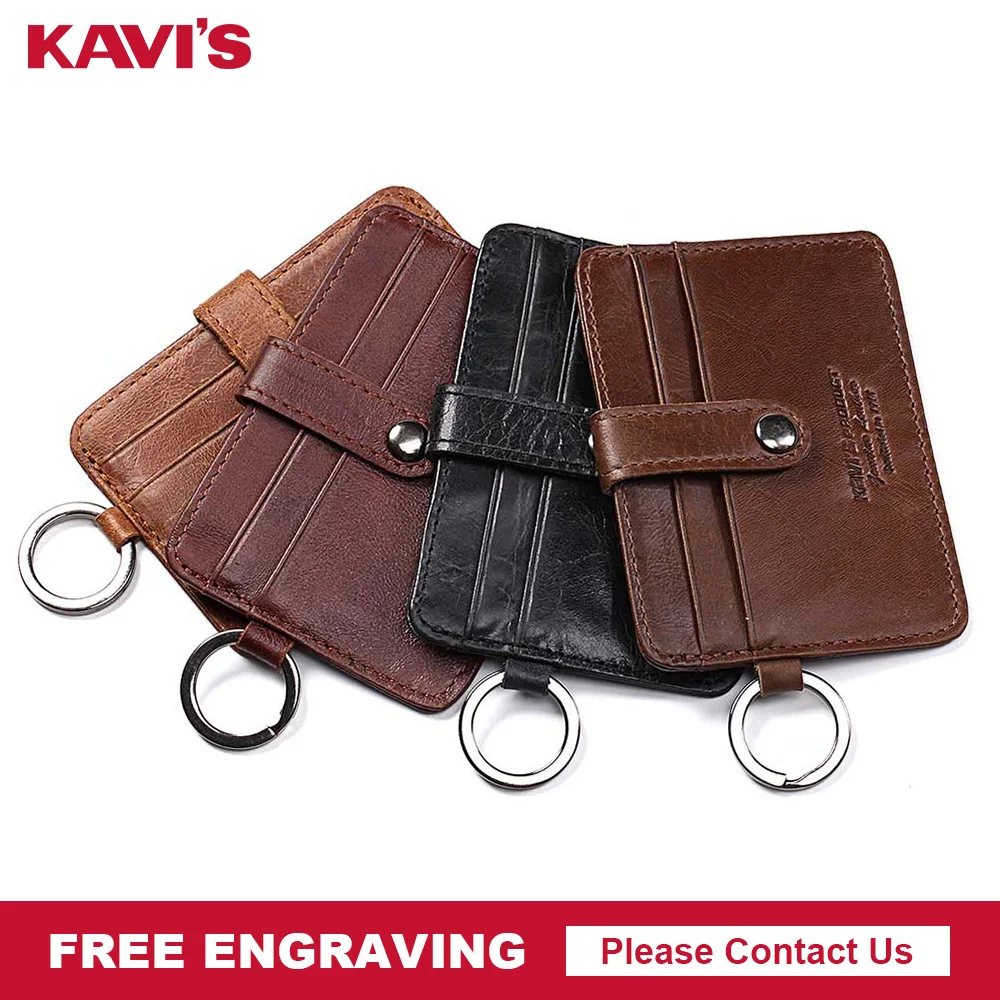 Кошелек KAVIS мужской из кожи с застежкой для кредитных карт|Держатели карт и
