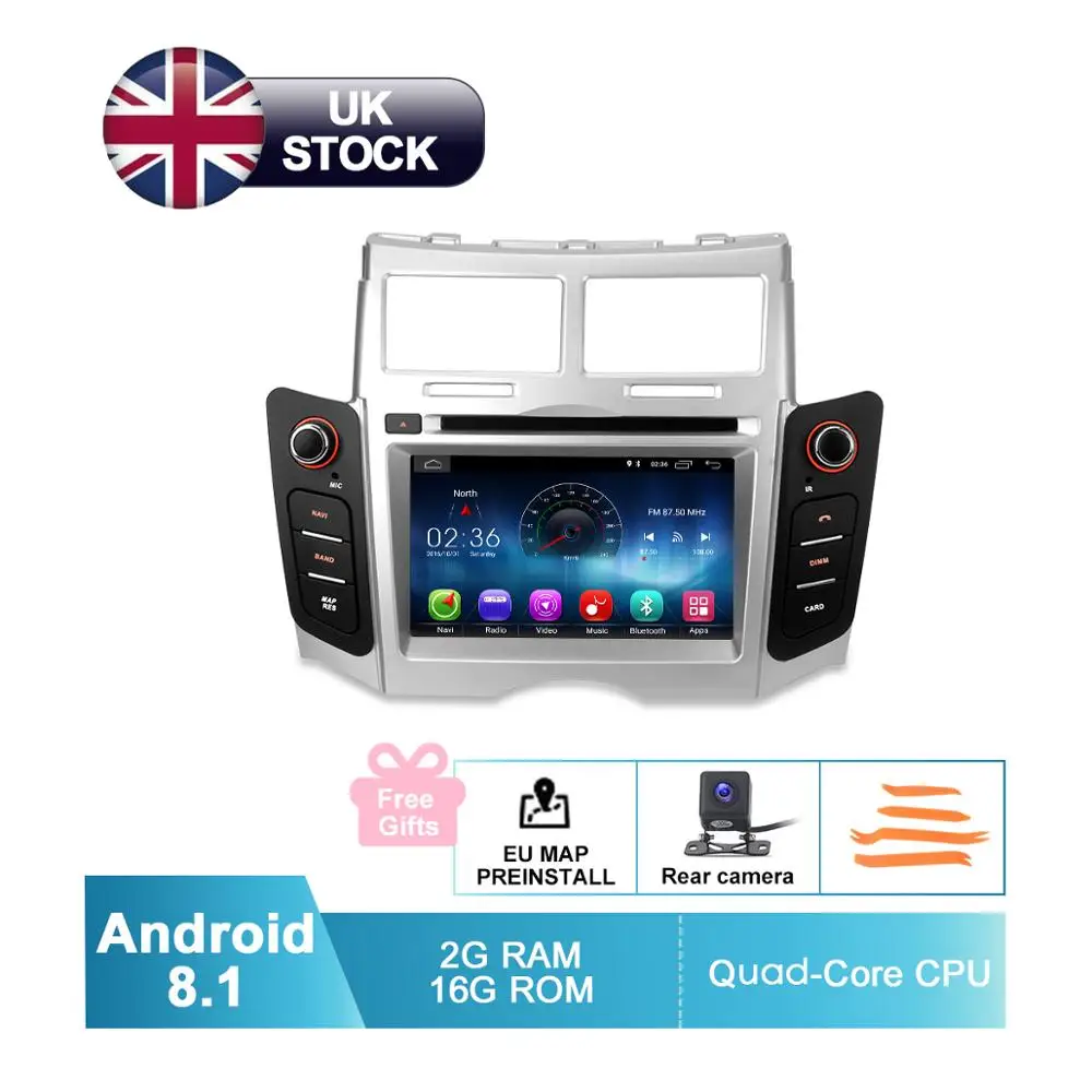 Android 8 1 автомобильный стерео GPS для Toyota Yaris 2005 2006 2007 2008 2009 2010 2011 Авто Радио FM DVD
